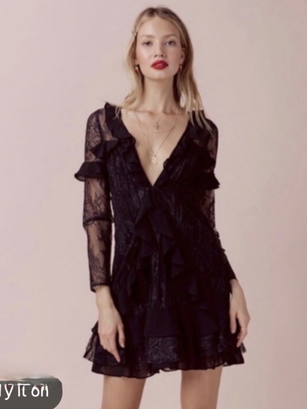 For Love & Lemons Little Black Lace Dress